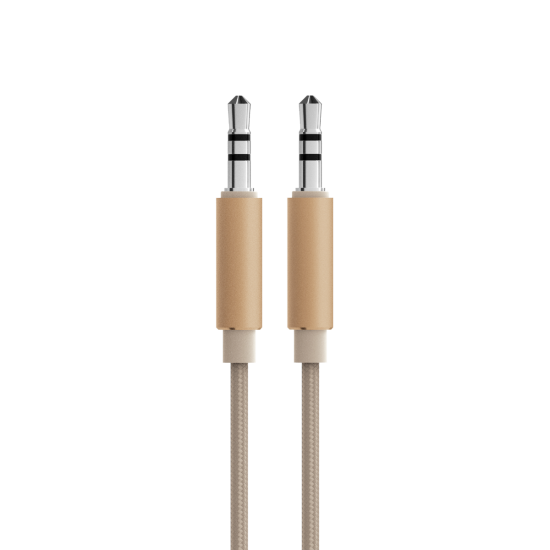 Fabric audio cable Gold Tone